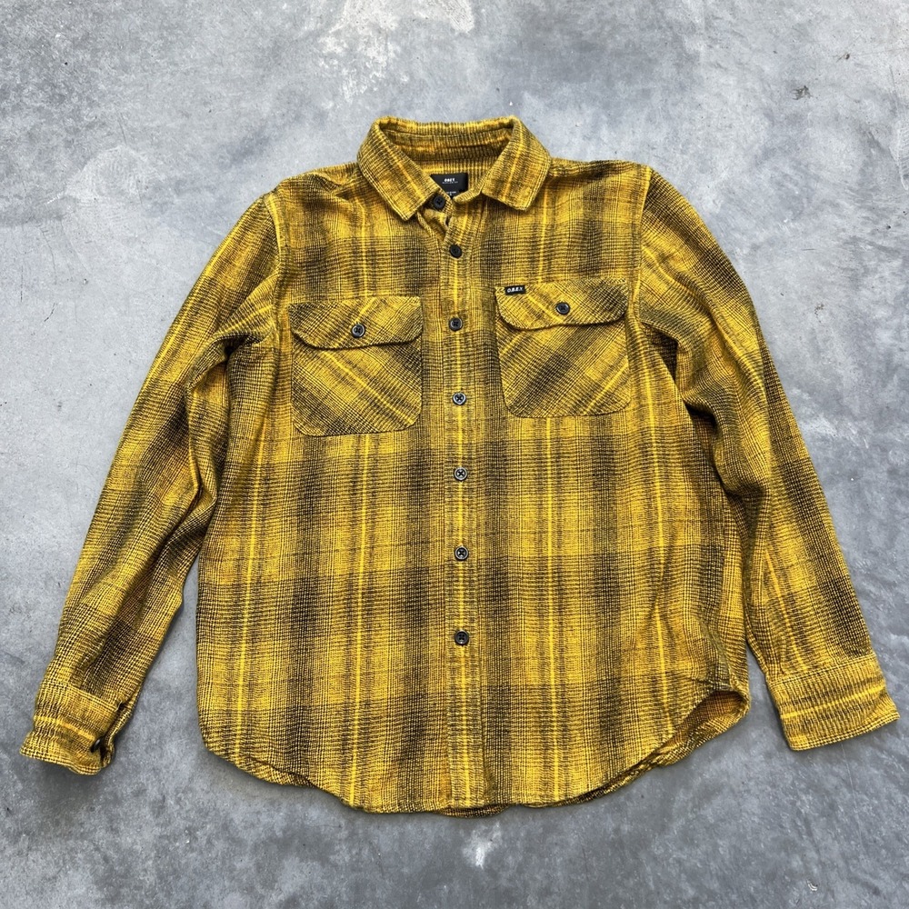 Obey Worldwide Yellow/black Flannel Small‎